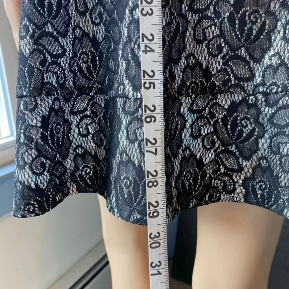 Emerald Sundae Black Silver Formal Prom Evening Fit Flare Mini Dress Size 1 XS - Picture 3 of 8